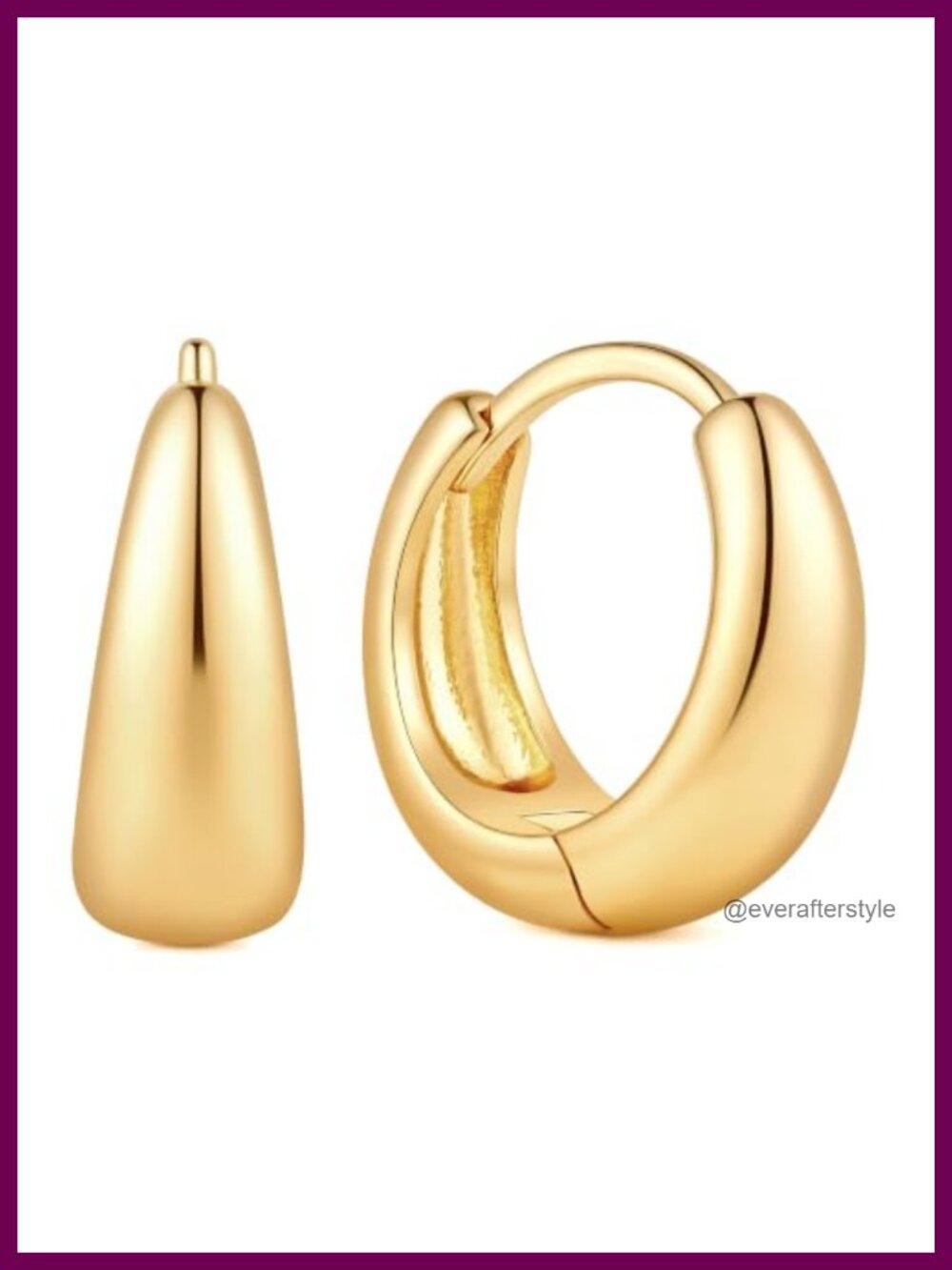 Gold Hoop Earrings for Women Chunky 14k Gold Plated Small Huggie with Secure